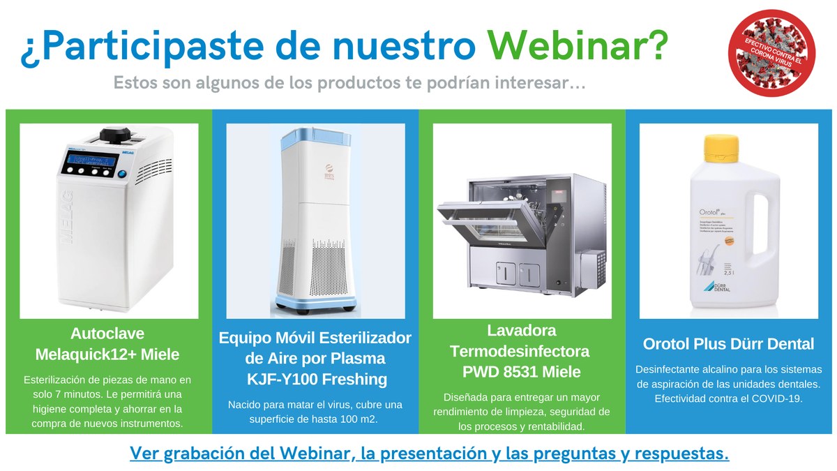 Gemco14's tweet photo. Puedes revisar la presentación y grabación del Webinar "Buenas Prácticas para un Retorno Seguro a la Actividad Dental" en el siguiente link. Además encontrarás todas las respuestas a las consultas que se hicieron durante el Webinar.

https://t.co/StGisp16Jx

#odontologo #clinica https://t.co/3d5nRQg8ST
