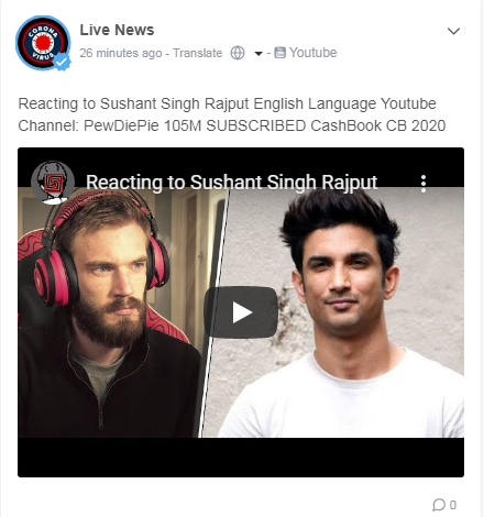 SRW_JOBS's tweet photo. Reacting to Sushant Singh Rajput English Language Youtube Channel: PewDiePie  105M SUBSCRIBED CashBook CB 2020 Link...https://t.co/hJZYlVlcUT https://t.co/49dCpjl7ew