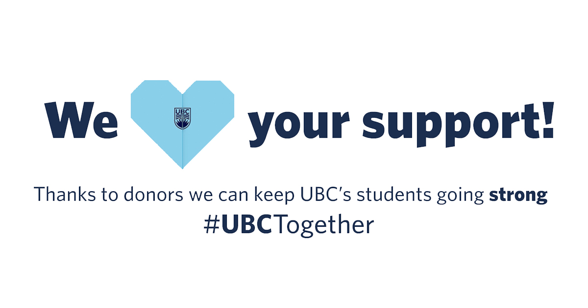 UBC's tweet photo. COVID-19 has made student life tougher than ever. Head to this message board to leave a note of encouragement to UBC students for the upcoming school year! https://t.co/R6To3PlzM6 #UBCTogether https://t.co/5R4fJVQPna