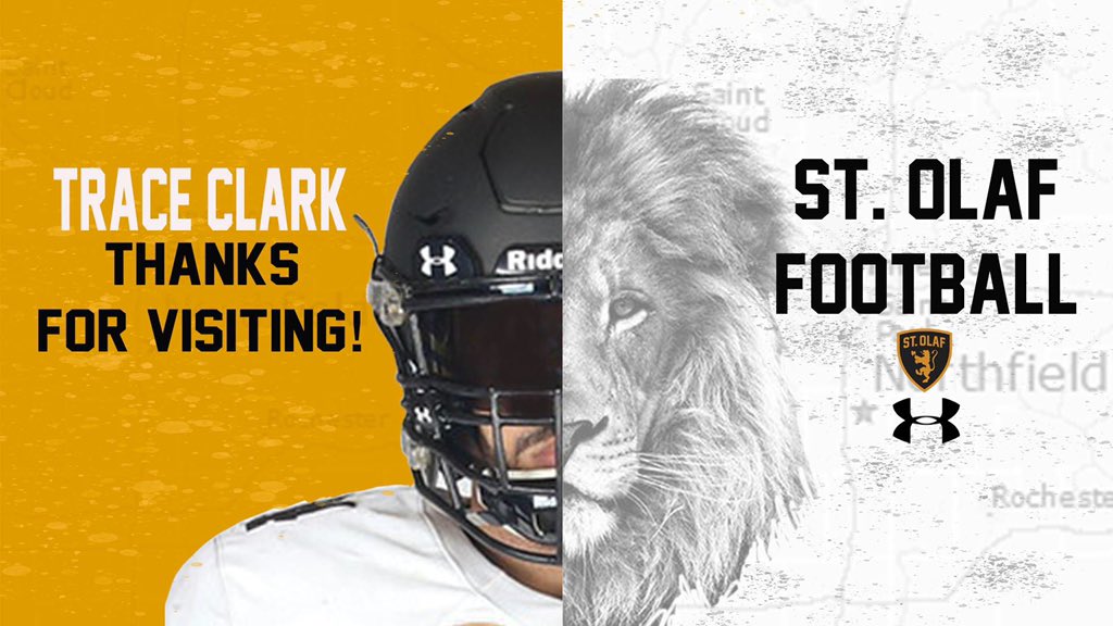 traceclark_3's tweet photo. after a great visit i’m blessed to receive my second offer from St. Olaf College @CoachKubacki @StOlafFB https://t.co/oXJ1pg6NTa