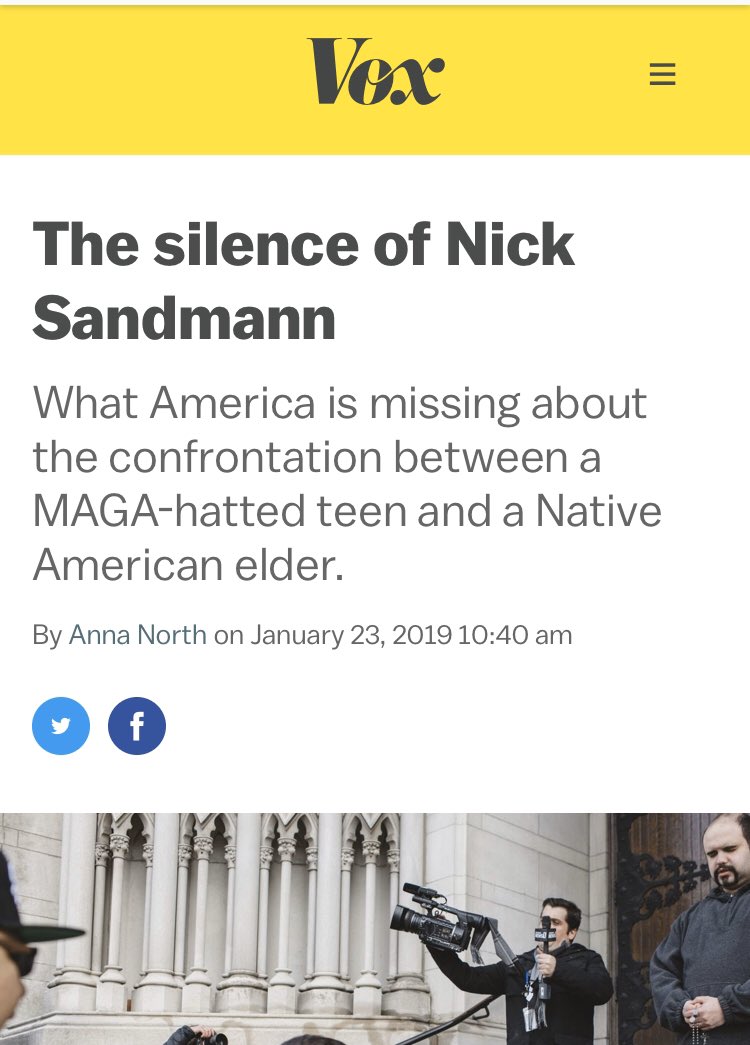  @voxdotcom doubled down after the situation was corrected (we’ll see more of that soon) and STILL see the issue as being a teenager’s “smirking silence” rather than his being defamed in the national media.