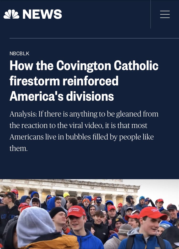 It is inconceivable that “if there’s anything to be gleaned” from a teenager being smeared for political purposes it’s that people just don’t agree,  @NBCNews