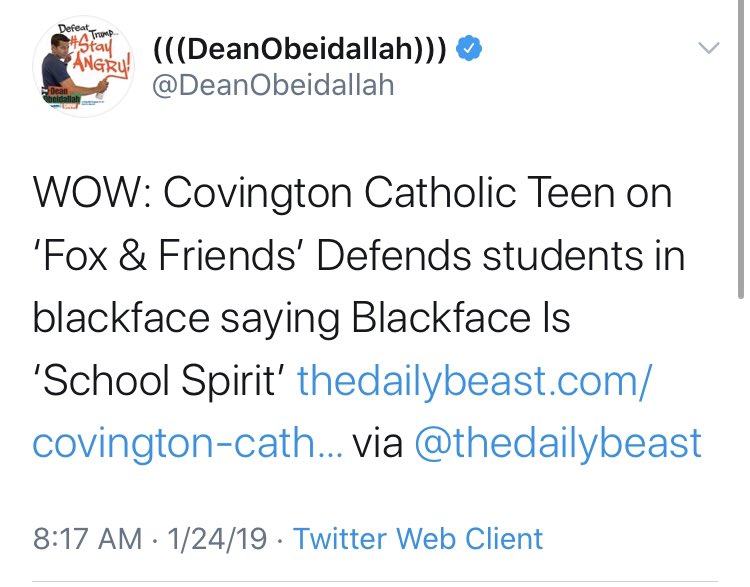  @DeanObeidallah is becoming a regular four-pic member on here, this time for demeaning kids as being racist embracers of white supremacy.