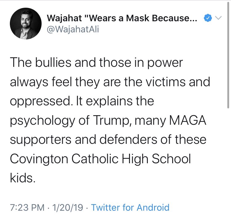 And there were those who just kept doubling down even after this story was debunked and the adults in the room apologized. Here’s  @WajahatAli (just a sampling)