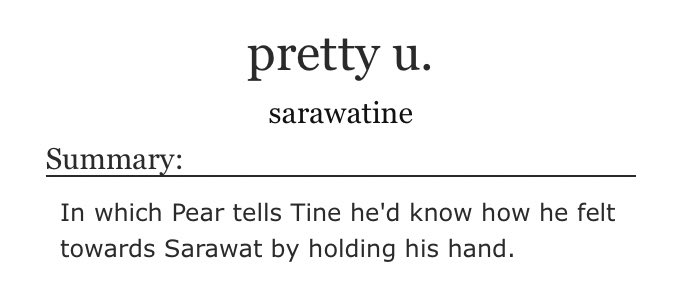 ♡︎ pretty u.• one-shot & 11898 words• i just read this .. i really oived it i needed to post it immediately • just read it pls • steals your breath literally •  https://archiveofourown.org/works/23462356 