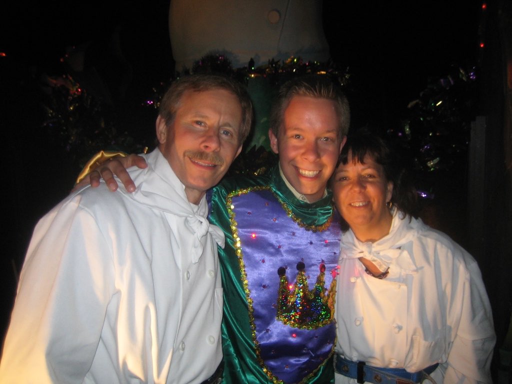 My parents later got to come and experience Mardi Gras with me. I was really proud of it and I hoped they were, too. They set us up with a float and all that.