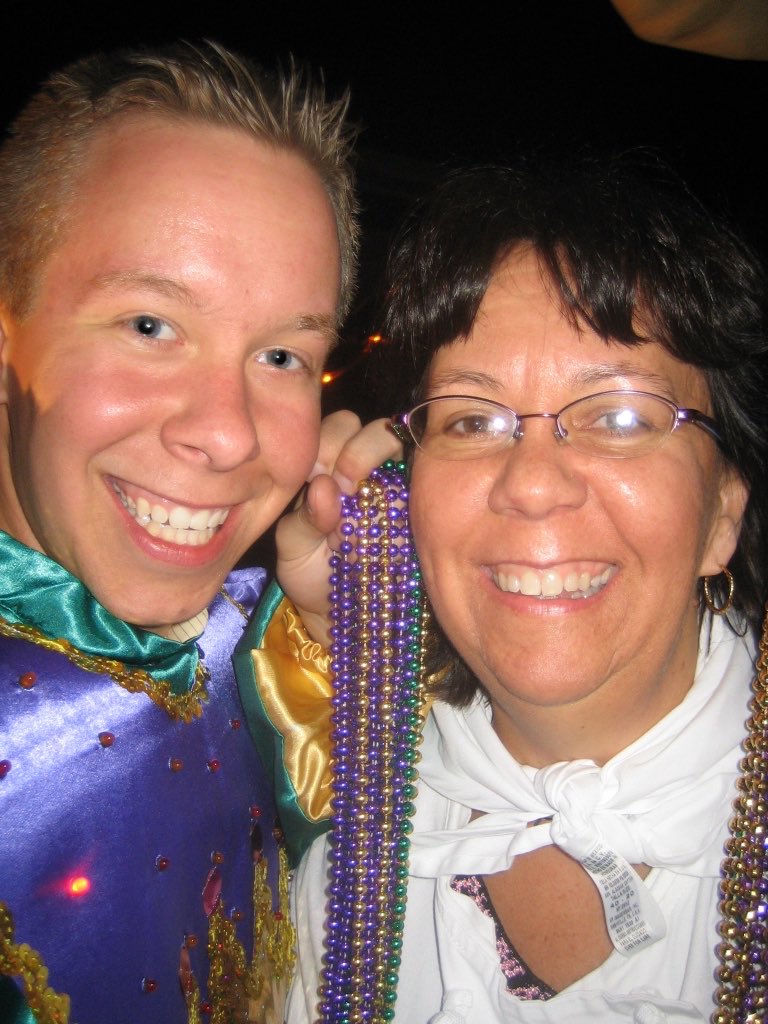 My parents later got to come and experience Mardi Gras with me. I was really proud of it and I hoped they were, too. They set us up with a float and all that.