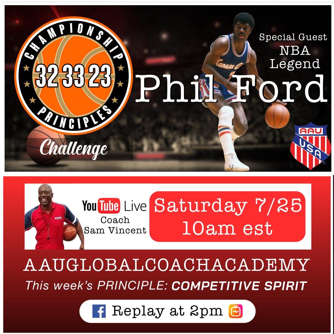 Legendary NC point guard Phil Ford will be joining me Saturday at 10am to discuss “Principle of the Week, Competitive Spirit”.   Phil was a Fantastic player and great coach with me <a href="/NBA/">NBA</a> Charlotte Bobcats and I am excited for our chance to catch up! Join us!