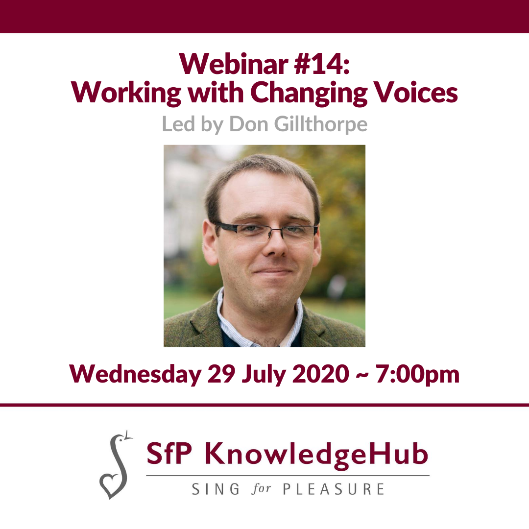 singforpleasure's tweet photo. Penultimate #SfPKnowledgeHub Series 3 #webinar on Weds, 29 July: @dgillthorpe has extensive expertise in boys' #changingvoices - he'll be giving top advice on navigating the issue safely &amp; inspiring adolescent boys to #keeponsinging. Info/online sign-up:
https://t.co/FrxlMuNxGW https://t.co/dHDnvlgCpa