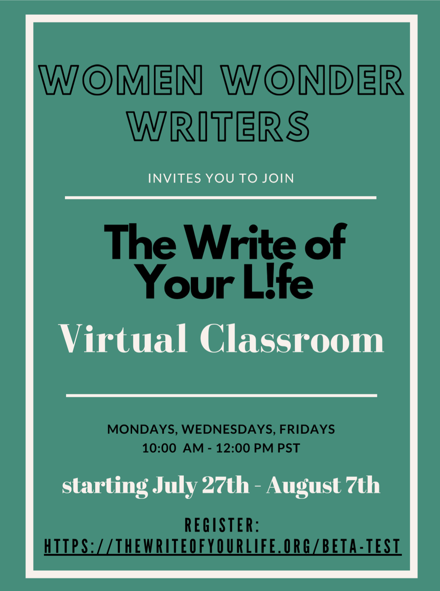 DebraMares_'s tweet photo. I'm thrilled to announce the launch of The Write of Your L!fe Virtual Classroom on Mon, July 27th! 

Please encourage any potential student to register here: https://t.co/Mrg7uI2blO https://t.co/4kYQRWoWQf
