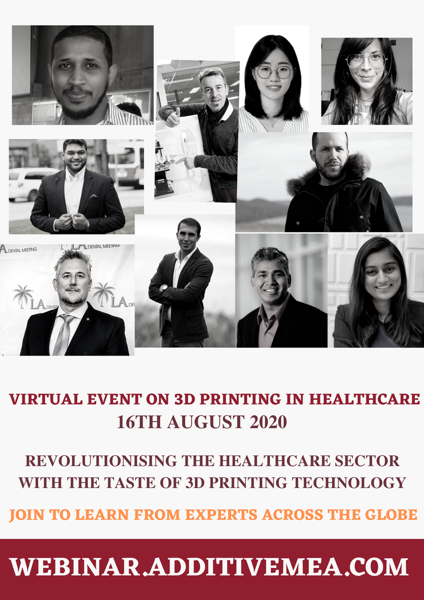 AdditiveMea's tweet photo. Hey, Family Just to Inform you that Virtual Event on 3D Printing in Healthcare will be on 16th August 2020, Thanks for your Support. Register at 50USD Visit https://t.co/HrjkxdYxt2  or whats app +918595891858#amc2020 #3dprintingmedical #3dprintingdental #3DBiomedical #health https://t.co/R28HntnEGQ
