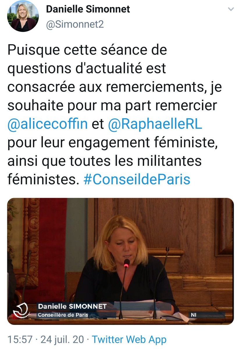 Il reste des femmes debout : le déshonneur d'<a href="/Anne_Hidalgo/">Anne Hidalgo</a> , la dignité de @Simonnet2 

On manifeste ?
#SoutienÀNosSoeursDeLutte  

<a href="/alicecoffin/">Alice Coffin</a> <a href="/RaphaelleRL/">Raphaëlle Rémy-Leleu</a>
