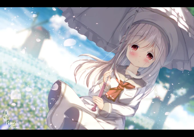 色素が薄い女の子
#オリジナル 