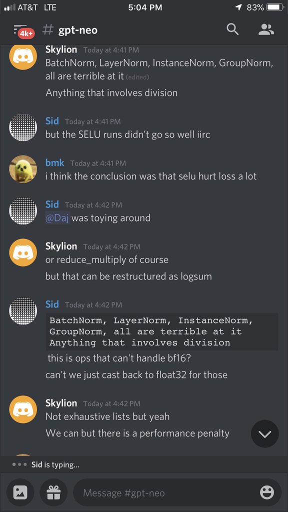 theshawwn's tweet image. Just so everyone is clear: @realmeatyhuman Sid, @nabla_theta bmk, and @NPCollapse’s crew is within spitting distance of replicating GPT-3.
Remember Megatron? They just got a 7B GPT model training on a pod. Slowly. But using mesh tensorflow. It scales.
discord.gg/7RgdJZy