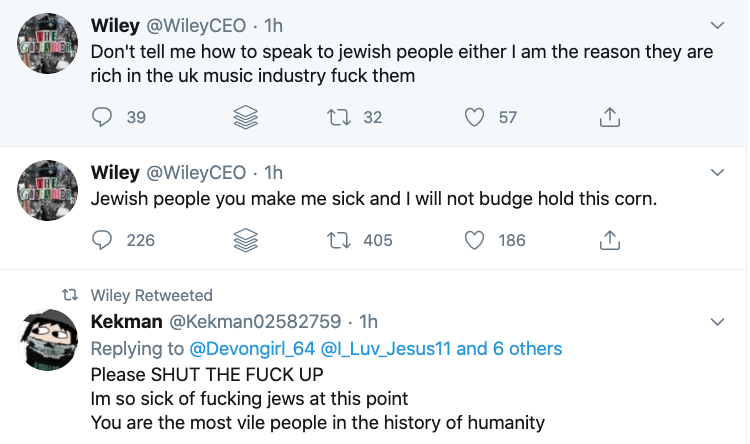 Baddiel's tweet photo. I believe you can be suspended from here for tweets that @twitter considers hate speech against various minorities. There's been a lot of argument about what constitutes hate speech towards them. But one thing's for sure: you can say whatever the fuck you like about Jews. https://t.co/0WyflnPfgE