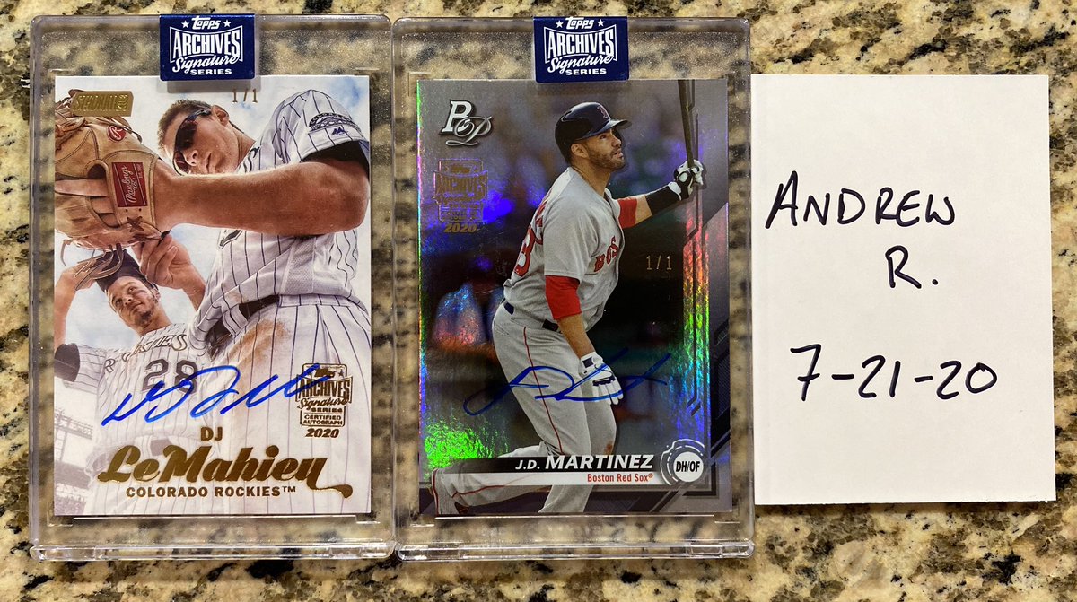 BarDownBreaks's tweet photo. For Sale! DM if interested!

Pete Alonso Archives Auto /83 - $110

Pete Alonso Five Star Auto RV - $105

DJ LeMahieu Archives Auto 1/1 - $75

JD Martinez Archives Auto 1/1 - $80

Juan Soto Archives Auto /30 - $105

Tim Anderson Inception Patch Auto /25 - $35 https://t.co/NDKbdkdoRn
