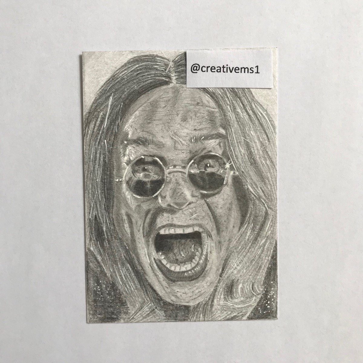 Sketchcard drawing of <a href="/OzzyOsbourne/">Ozzy Osbourne</a> #FanArtFriday #fanart #drawing