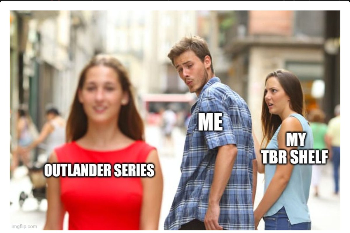 Hello_Beth's tweet image. Now that I've finally finished the #outlander books, the question is do I read them again or do I actually pick something from my TBR shelf? 🤣 like it's a contest... @Writer_DG #sorrynotsorry