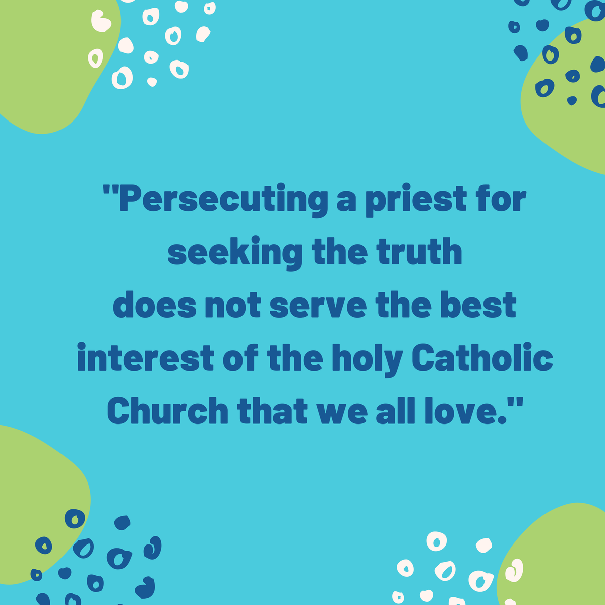 Justice4FrMark's tweet photo. What does “Justice for Father Mark” mean? A thread

In short, “"Persecuting a priest for seeking the truth does not serve the best interest of the holy Catholic Church that we all love." -Father Mark White https://t.co/f6Wvrs4ohs (1/7) https://t.co/BjXAVh59W2