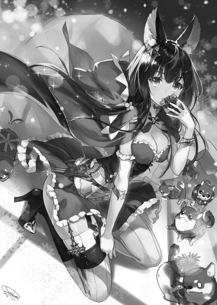 「灰色頭巾にはなりました。 
#絵をモノクロにするとかっこいい 」|さんば挿🐶のイラスト