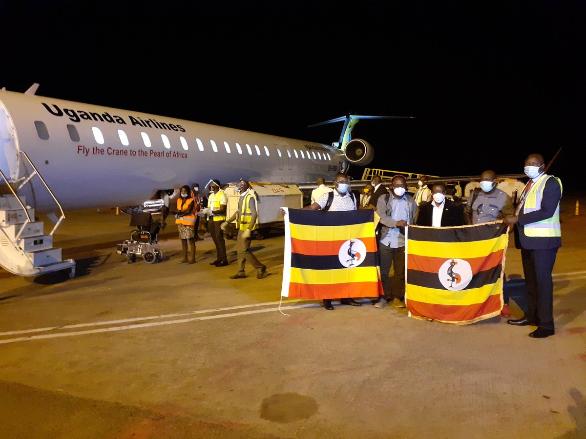 UG_Airlines's tweet photo. And finally.....Repatriation flight No UR212 from West Africa (Nigeria, Ghana, Ivory Coast and Cameroon) has arrived at Entebbe International Airport.
Tusanyuse okubalaba! Welcome Home
#WelcomeHomeUG #StaySafe https://t.co/Ytog1q4U11