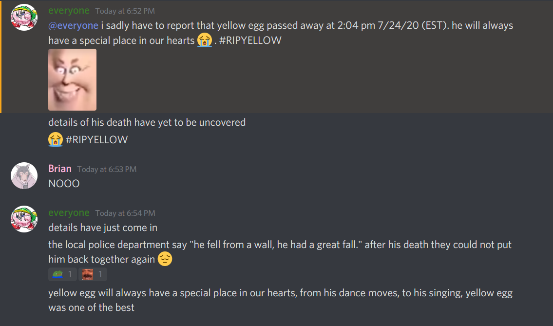HapppyAccident's tweet photo. 😭😭😭😭 #RIPYELLOW https://t.co/yFLSbtg5nn