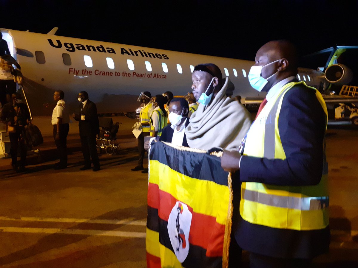 UG_Airlines's tweet photo. And finally.....Repatriation flight No UR212 from West Africa (Nigeria, Ghana, Ivory Coast and Cameroon) has arrived at Entebbe International Airport.
Tusanyuse okubalaba! Welcome Home
#WelcomeHomeUG #StaySafe https://t.co/Ytog1q4U11