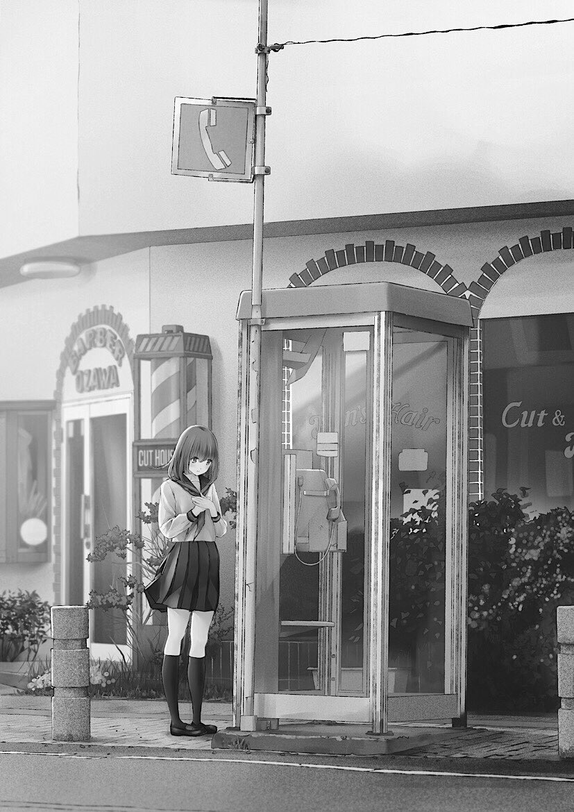 「#絵をモノクロにするとかっこいい
セーラー服の絵を白黒にしたら、戦後の記録写真に」|ちくわ🍢のイラスト