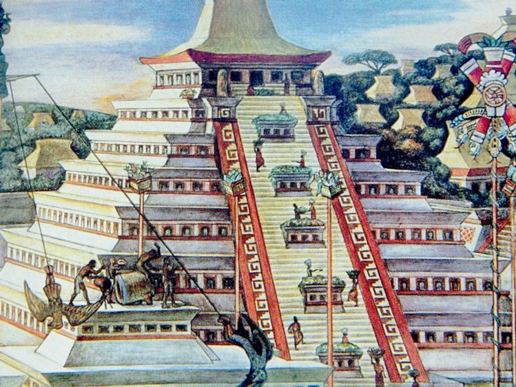 the architecture of the north pole resembles the ancient aztec architecture, specially their use of the pyramids, very similar to the aztec’s constructions