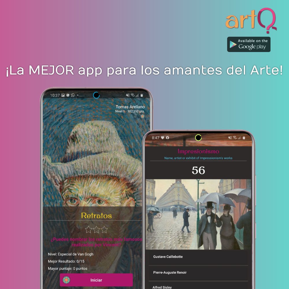 art_trivia's tweet photo. Tenemos nuevas funciones para ArtQ! Disfrútalas descargando o actualizando hoy mismo la aplicación en Play Store! https://t.co/XK4JvNKSBH