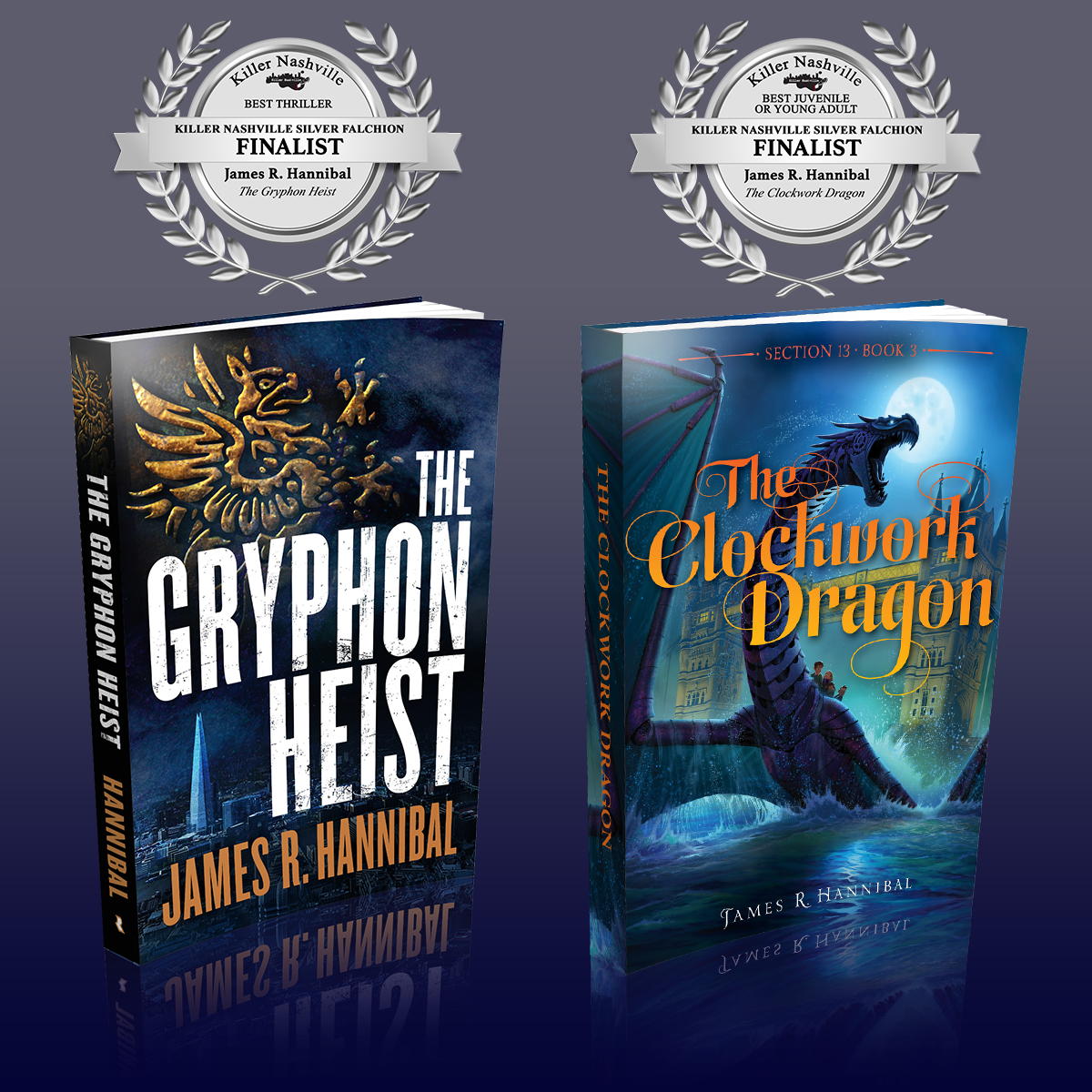 JamesRHannibal's tweet photo. I'm absolutely thrilled that both #TheGryphonHeist and #TheClockworkDragon are finalists for @KillerNashville Silver Falchion awards. What an honor! 
This also puts them up for a Reader's Choice. Vote for your favorite! https://t.co/UBRL7xgv3B
@RevellBooks @SimonKIDS @HKLiterary https://t.co/7v8FcVFYpK