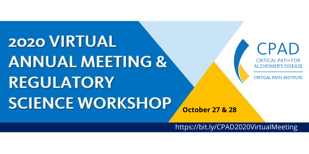 CPathInstitute's tweet photo. #CPath's Critical Path for #Alzheimer's Disease Annual Meeting &amp; Regulatory Science Workshop is now virtual and open for registration. Details here: https://t.co/9tfyd7YeUK #consortia #collaboration #globalhealth #regulatoryscience #virtualmeeting #virtualworkshop https://t.co/VvffKyhUx8