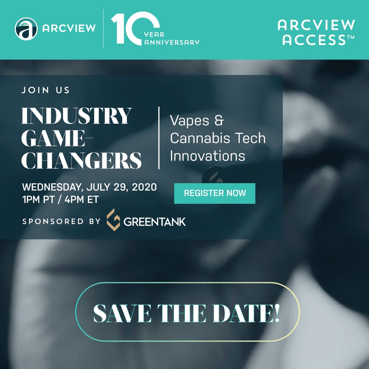 arcviewgroup's tweet photo. Join us at our next #ArcviewAccess webinar on WEDNESDAY 7.29 for a discussion on vapes & cannabis technology sponsored by @GreenTankTech! RSVP > https://t.co/Yp3CckC2Bg
#vaping #extractions #tech #cannabisinvesting https://t.co/8y5KWdnkfQ