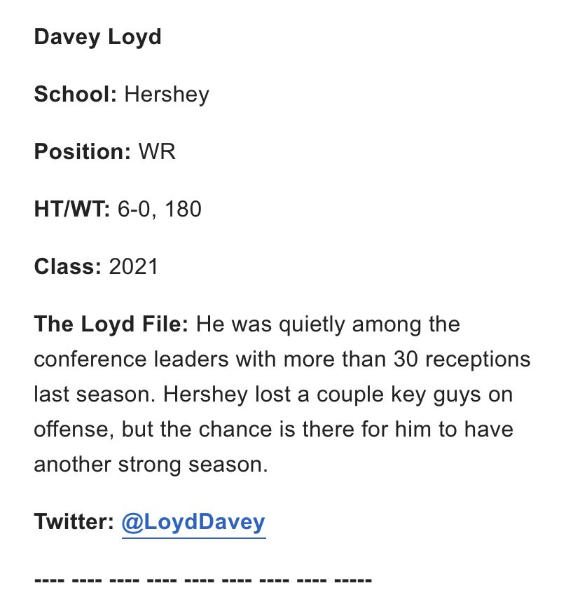 LoydDavey's tweet photo. 1st team All Mid-Penn Preseason offense 🔥                                      https://t.co/YJqtljZQb8 @piaasportspage @SportsByBLinder @PIAASports https://t.co/aAVmNWrPeJ