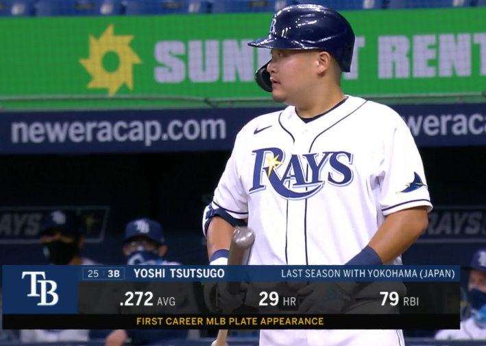 19,688th player in MLB history: Yoshitomo Tsutsugo- 5x NPB All-Star- 2x NPB Home Run Derby champion- has averaged 25+ HR, 75+ RBI for the last decade with the Yokohama Bay Stars- signed a 2-year, $12 million contract with the Rays this past winter- hits absolute bombs