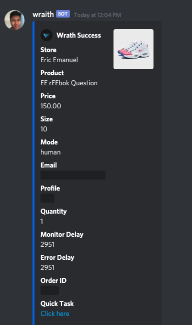 Light work today
🤖: <a href="/TohruAIO/">Tohru</a> - <a href="/wrathbots/">Wrath</a> - <a href="/WrathSuccess/">Wrath Success</a> 
⚡️: <a href="/ScorpioProxies/">Scorpio Proxies</a> - @tclicK_ - <a href="/OmniProxies/">Omni Proxies</a> 
🎯: @Ornerta - <a href="/cookbeastio/">Beast’s Den</a> - <a href="/aycdio/">AYCD</a> 

1 Stussy on Wrath (success not logged)