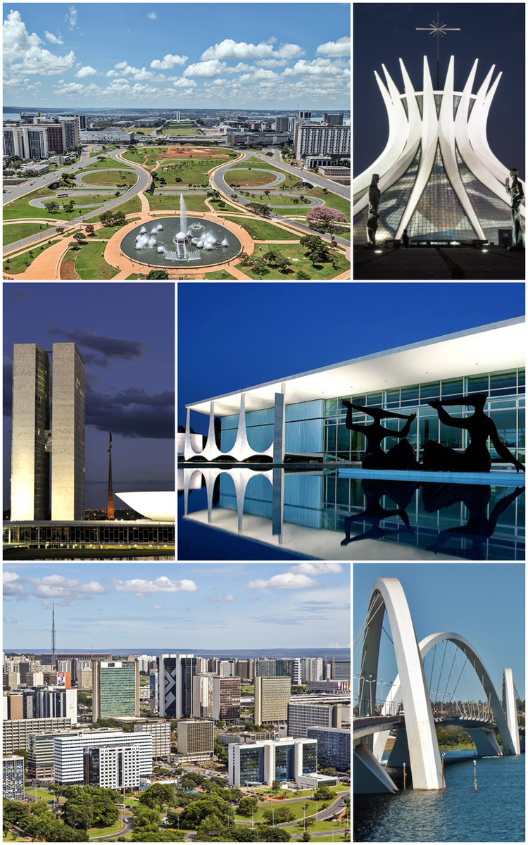 Brasilia is such a fever dream of Midcentury Modernism that it gets a stand-alone collage grabbed from Wikipedia. Looks like nowhere else on Earth.