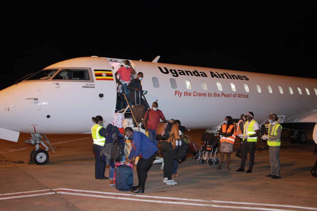 UgandaMFA's tweet photo. IN PICTURES: LIVE FROM ENTEBBE INTERNATIONAL AIRPORT ARRIVAL OF UGANDANS WHO WERE STRANDED WEST AFRICA
#WelcomeHome #MOFADelivers #StaysafeUG #RepatriationUG https://t.co/H3Hr0mueHx