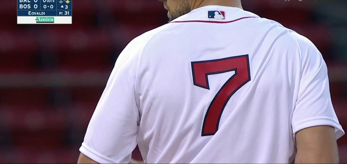 Jared Carrabis on X: The number one on Nathan Eovaldi's jersey is missing.  I love this team.  / X