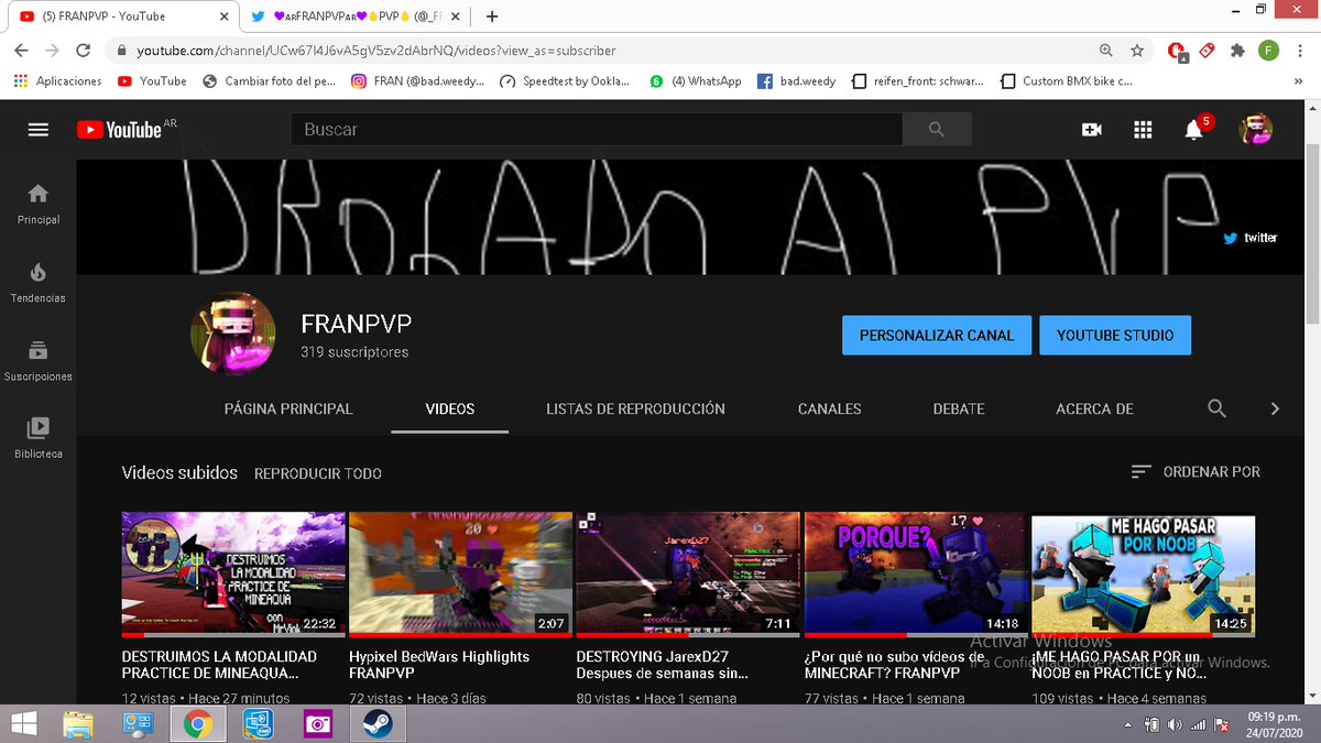 _FRANPVP_'s tweet photo. vallan a ver los nuevos videos gente mientras mas apollo tenga mas ganas tengo al editar y subir videos se viene videardos y vallana suscribirse gente para los que no lo estan:) https://t.co/Wdw1VaHb7s https://t.co/mXNODkdhKs