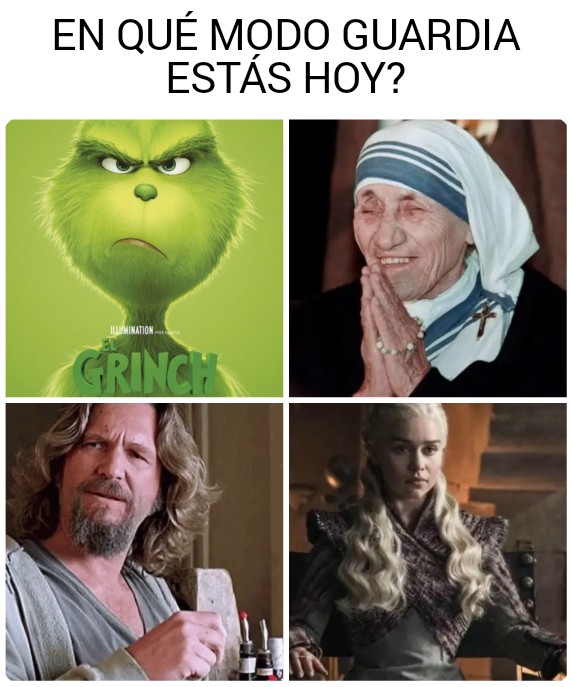 docalinaortega's tweet photo. Modos de guardia...
#Grinch #AngryDanaerys #Lebowsky #MotherTeresa https://t.co/7bxf7fWGAc