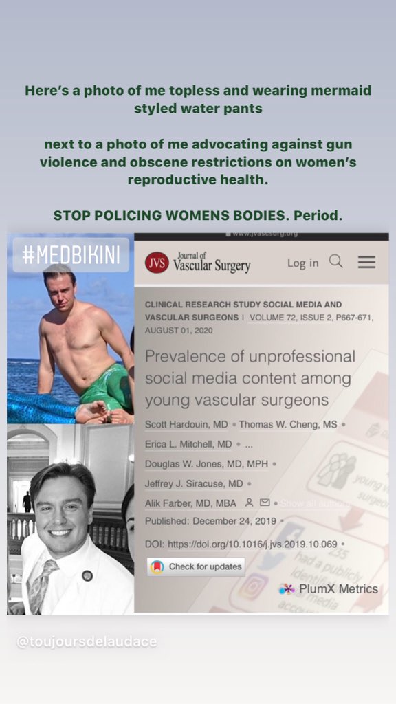DavidKlein_MD's tweet photo. @JVascSurg reminds us that chauvinism and objectification of women is alive and well in surgery. Apologize for perpetuating sexism and stigmatizing protecting women’s healthcare access now. Change your board now. #medbikini #retractthepaper @ACOGAction https://t.co/ZHy0zHrQLW