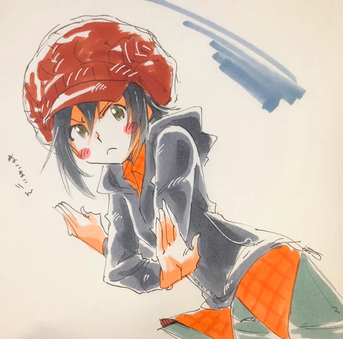 今日のまこまこりん。のラクガキ。私服まこまこりんかわいい。
アニメは細かいとこ行き届いてかわいい。

アイマスアニメ全話生配信中って事で。 