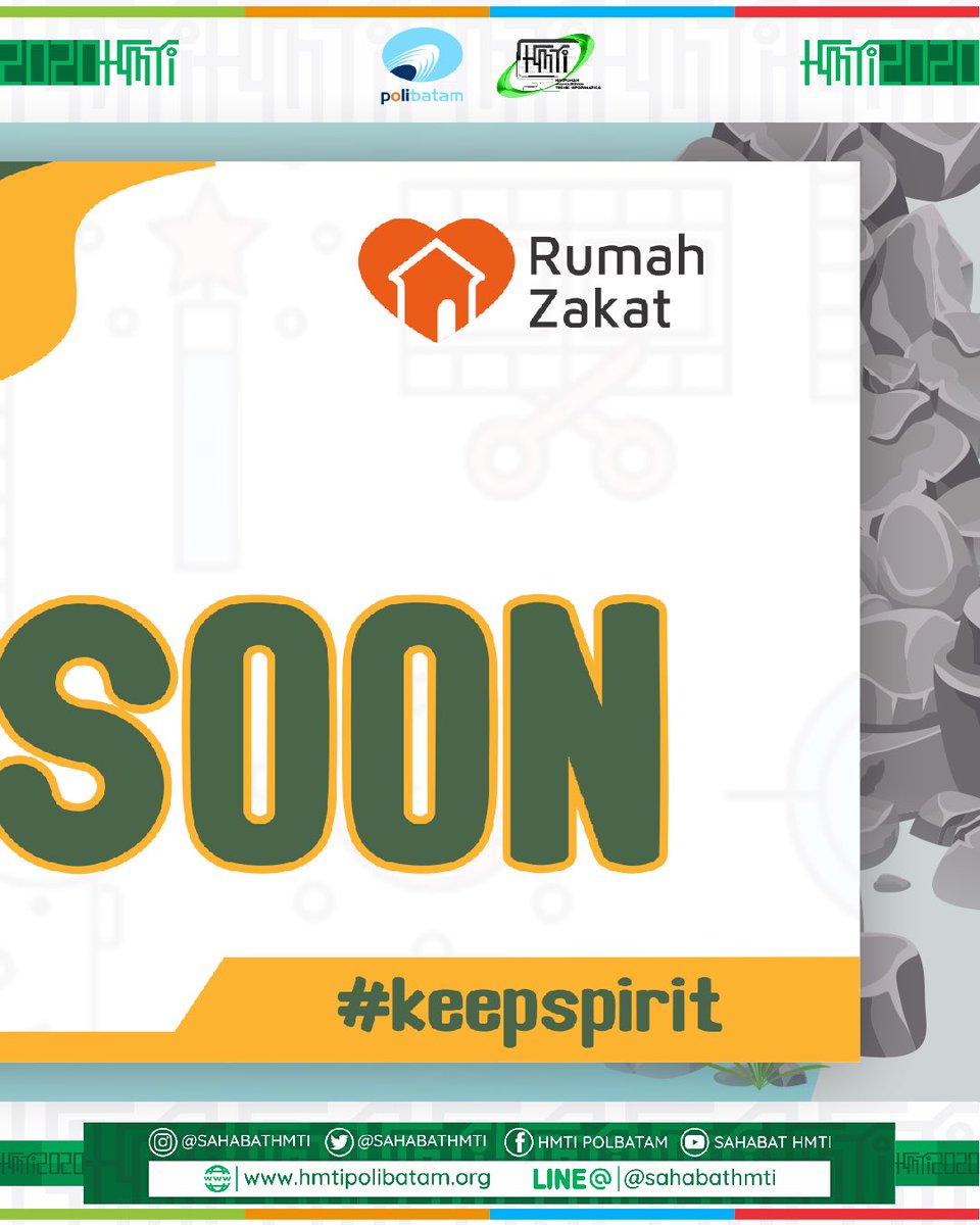 sahabatHMTI's tweet photo. [HMTI FESTIVAL 2020]
.
COMING SOON
.
.
.
.
.
#HMTIFestival2020
#TheArtOfDeception
#HMTI2020
#SalamInformatika
#KeepSpirit https://t.co/v6JPq5rFyZ
