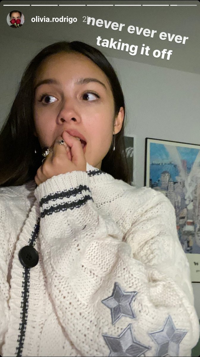 The  #cardigan   looks so good on everyone. Here's  @Olivia_Rodrigo wearing it