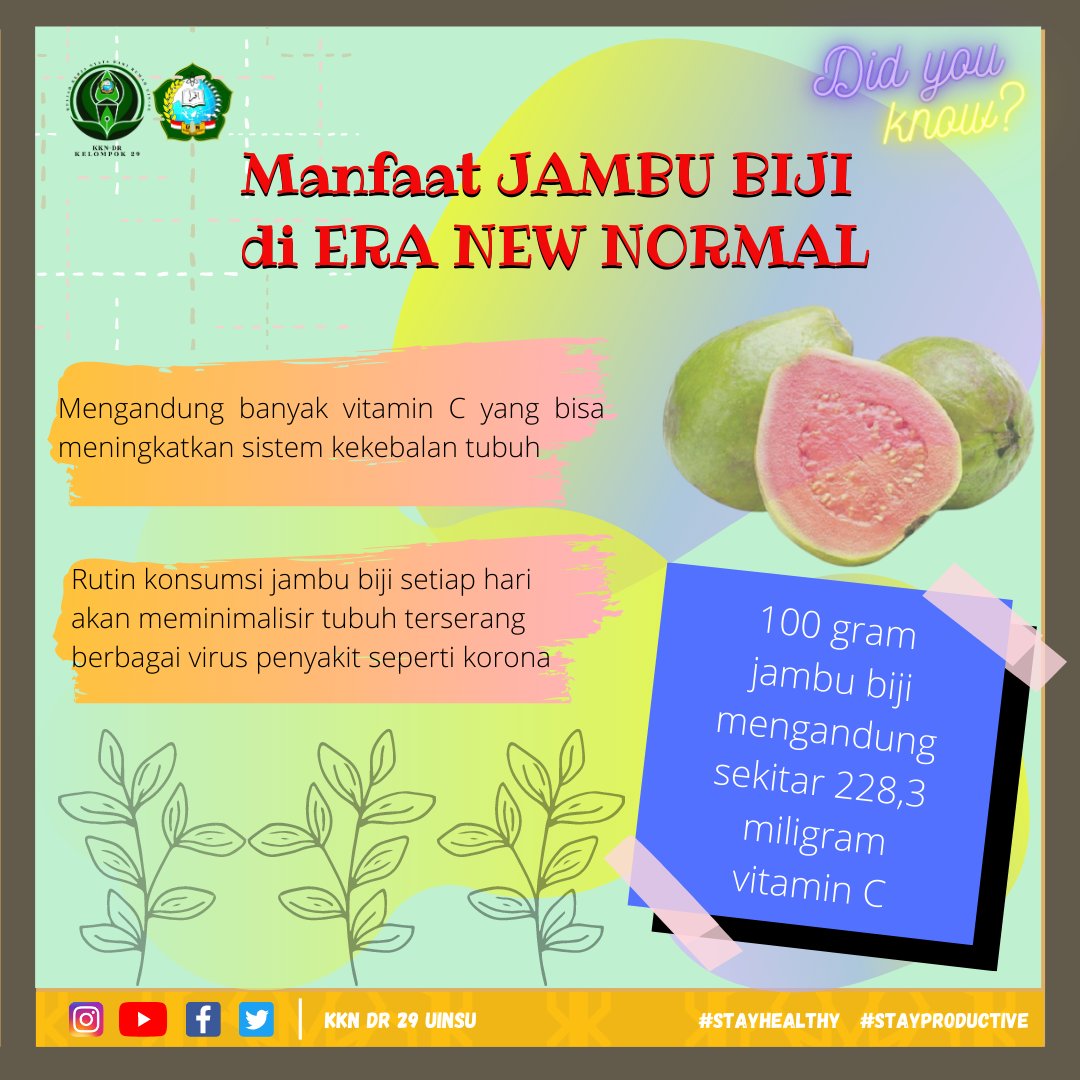 kkn_29's tweet photo. Assalamu'alaikum sobat KKN-DR 29!😆
Kali ini kami mau bagiin info info menarik seputar apa aja yang baik dikonsumsi di masa New Normal seperti saat ini!
#DAY8 #kknuinsu #kkndr #NewNormal #StayHomeStaySafe #StayHealthy https://t.co/jweZ2Qj6KG