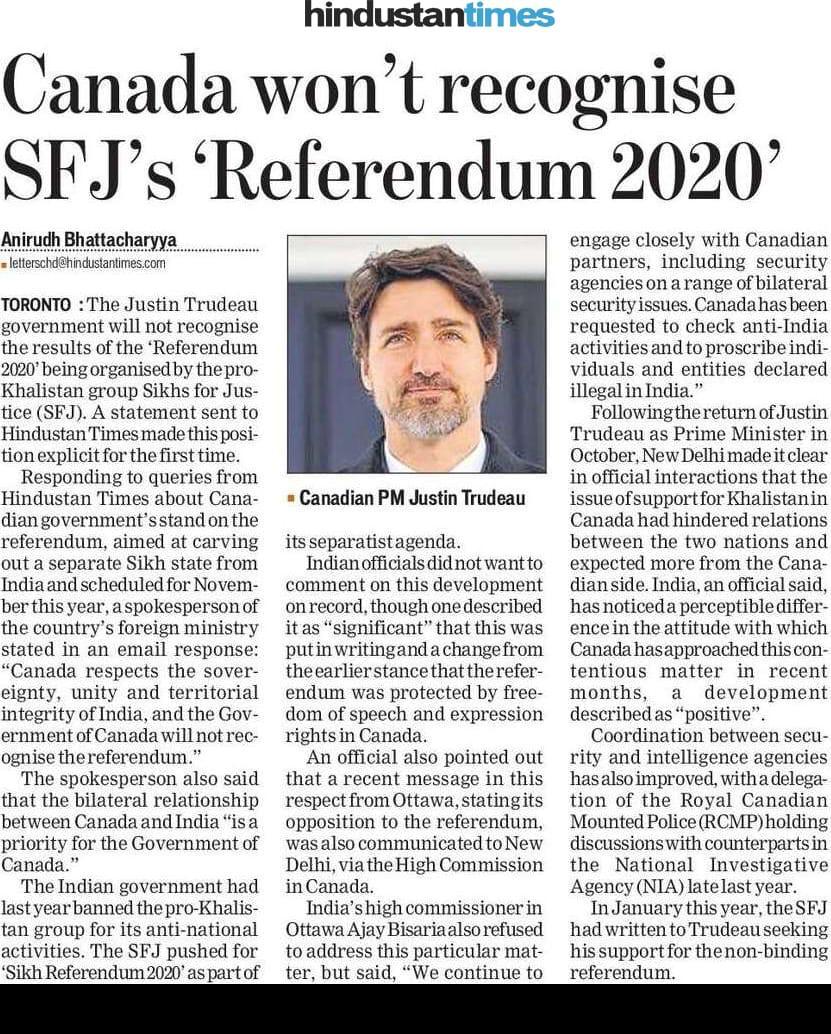 ExposedSfj's tweet photo. #Canada wont recognise #SFJ #Referendum2020.

@KhalistanIsAJo1 @AKhalistan @kaur24_simran 
@beinghumane1234 @KaurGunjann @realSukhiChahal
@PunjabTimesAU @CNN @ANI @ThePunjabiNews @thetribunechd @JagbaniOnline @beinghumane1234  
@charhdikala @JagJagriti https://t.co/x702raAKQ5