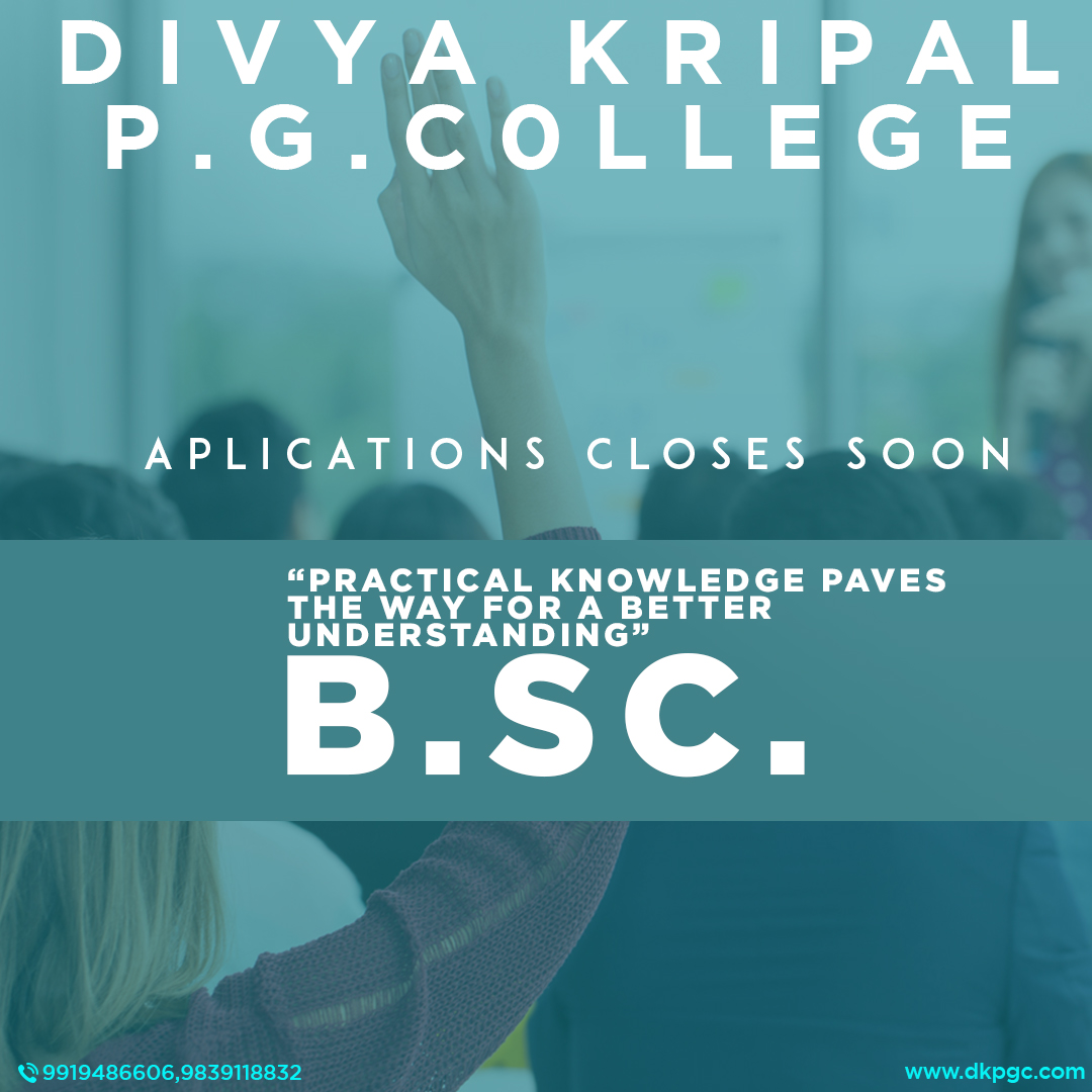 dkpgcollege's tweet photo. Interested in the scientific research-oriented field? 
Enroll for Bachelor of science at Divya Kripal P.G college and  Be the creator of transforming technologies 

Enroll Now
https://t.co/mCZvtcdSNw
or Call Now at
9839118832 https://t.co/LRQ94FEyb6