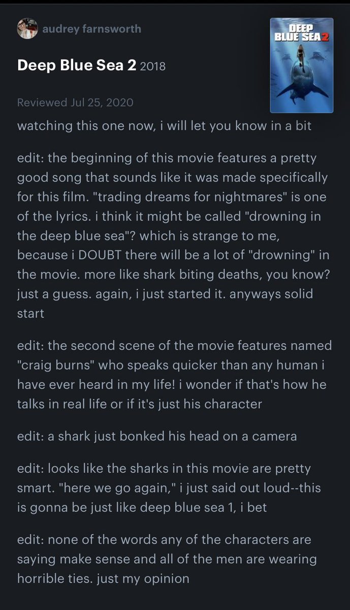 audipenny's tweet image. I made a Letterboxd account and I might be doing it wrong but boy am I having a nice time