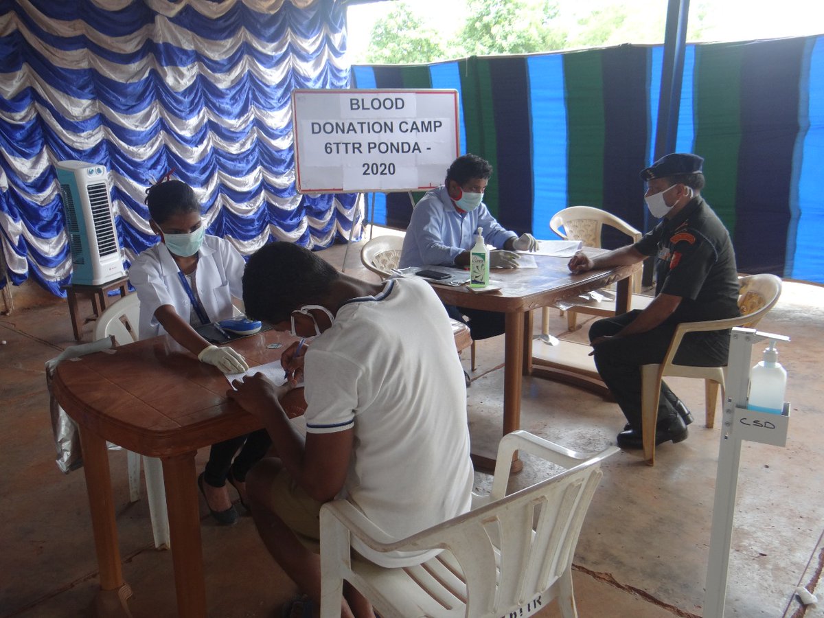 IaSouthern's tweet photo. Signals Training Centre #Panaji, #Goa organised a Blood Donation Camp at Military Camp, Ponda (Goa) in association with Goa Medical College, #Bambolim, 63 service personnel donated blood

#OpNamaste
#SouthernComdSavesLives
#NationFirst
#WeCare https://t.co/bg8tq6LPke